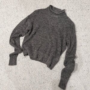 Zara Gray Alpaca Wool Cropped Sweater S